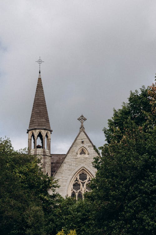 Free A Church under a Cloudy Sky Stock Photo