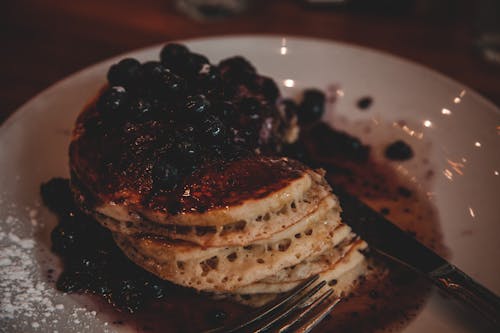 Pancakes with Blueberries on Top