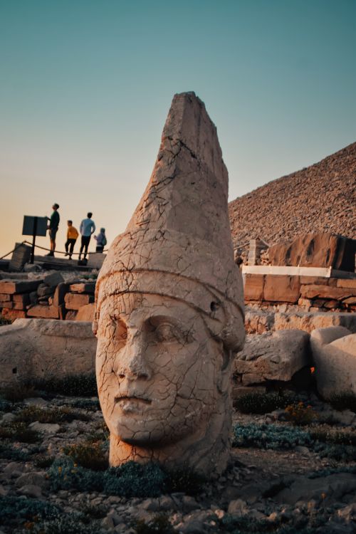 Free Discover the ancient stone head sculptures at Mount Nemrut in Adıyaman, Turkey. Stock Photo