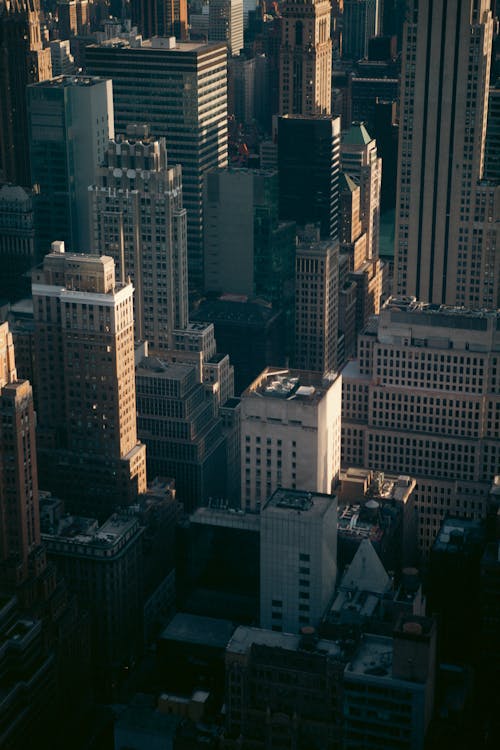 Aerial View of a City with Skyscrapers, New York City, USA