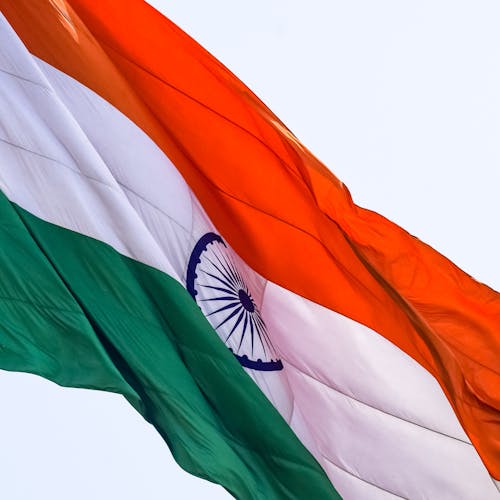 Close-up Photo of Flag of India 