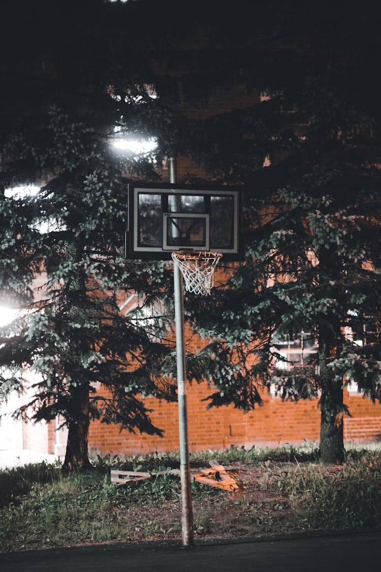 Basketball Ring At Night