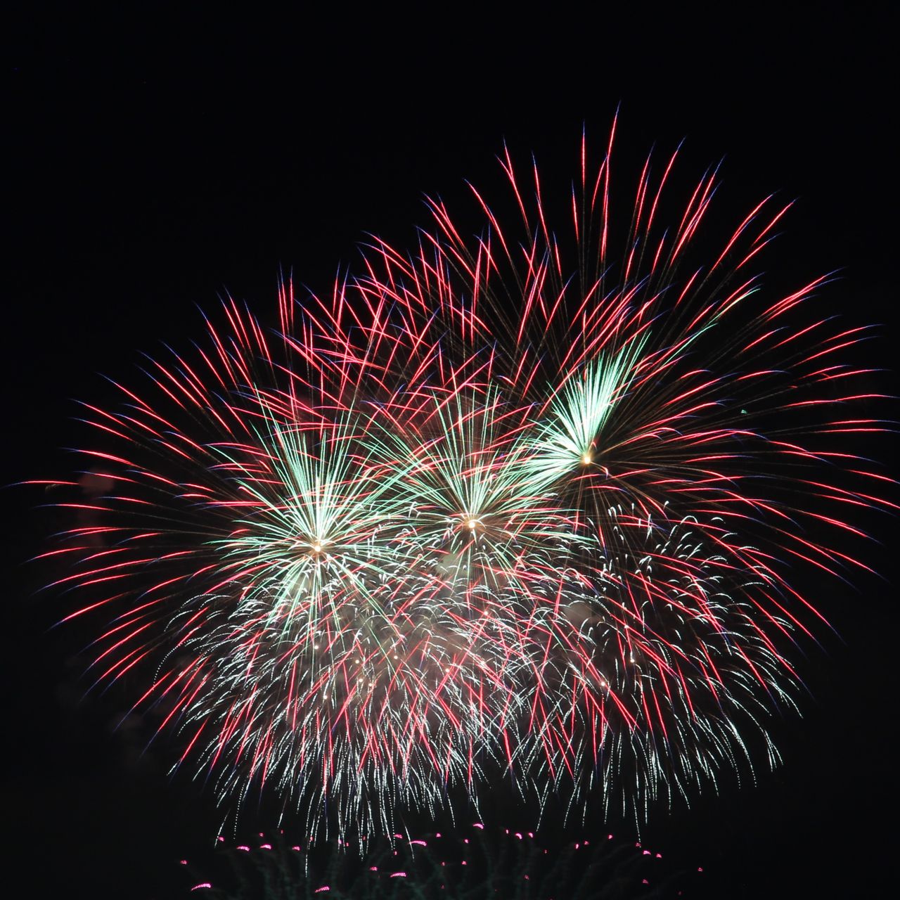 beautiful display of colorful fireworks lighting up the night sky