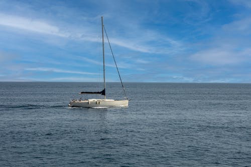 Foto d'estoc gratuïta de cel blau, embarcació d'aigua, horitzó