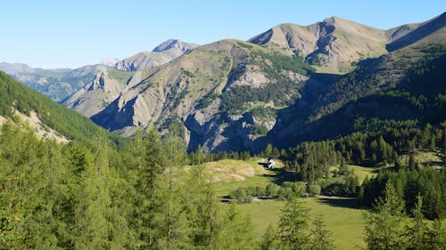 Photo of a Mountains Landscape with a House