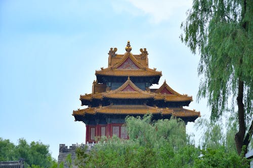 Photo of a Building with Pagoda