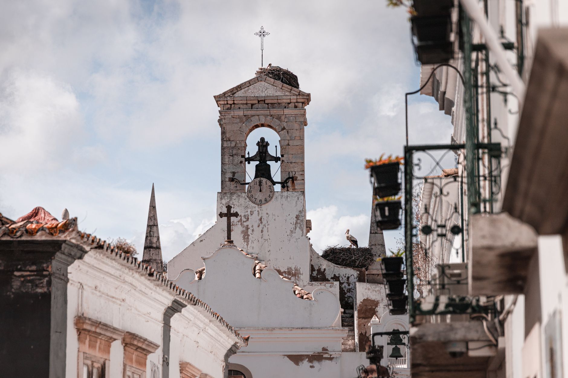 A traditional bell tower in Faro, Portugal, capturing architectural charm and cultural essence.