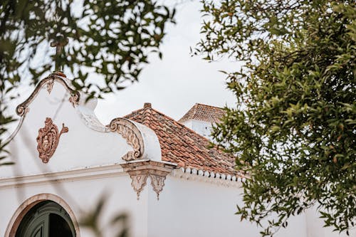 Facade of an Old Building in Faro, Algarve, Portugal