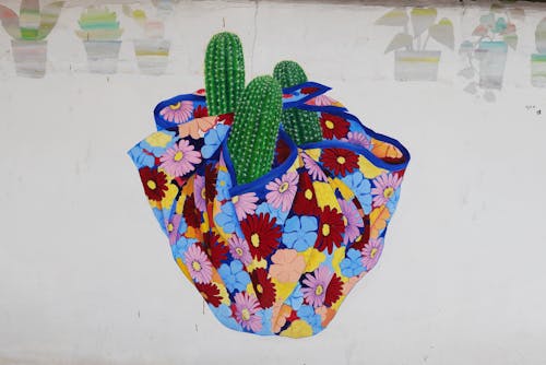 Painting of Cactus in a Bag 