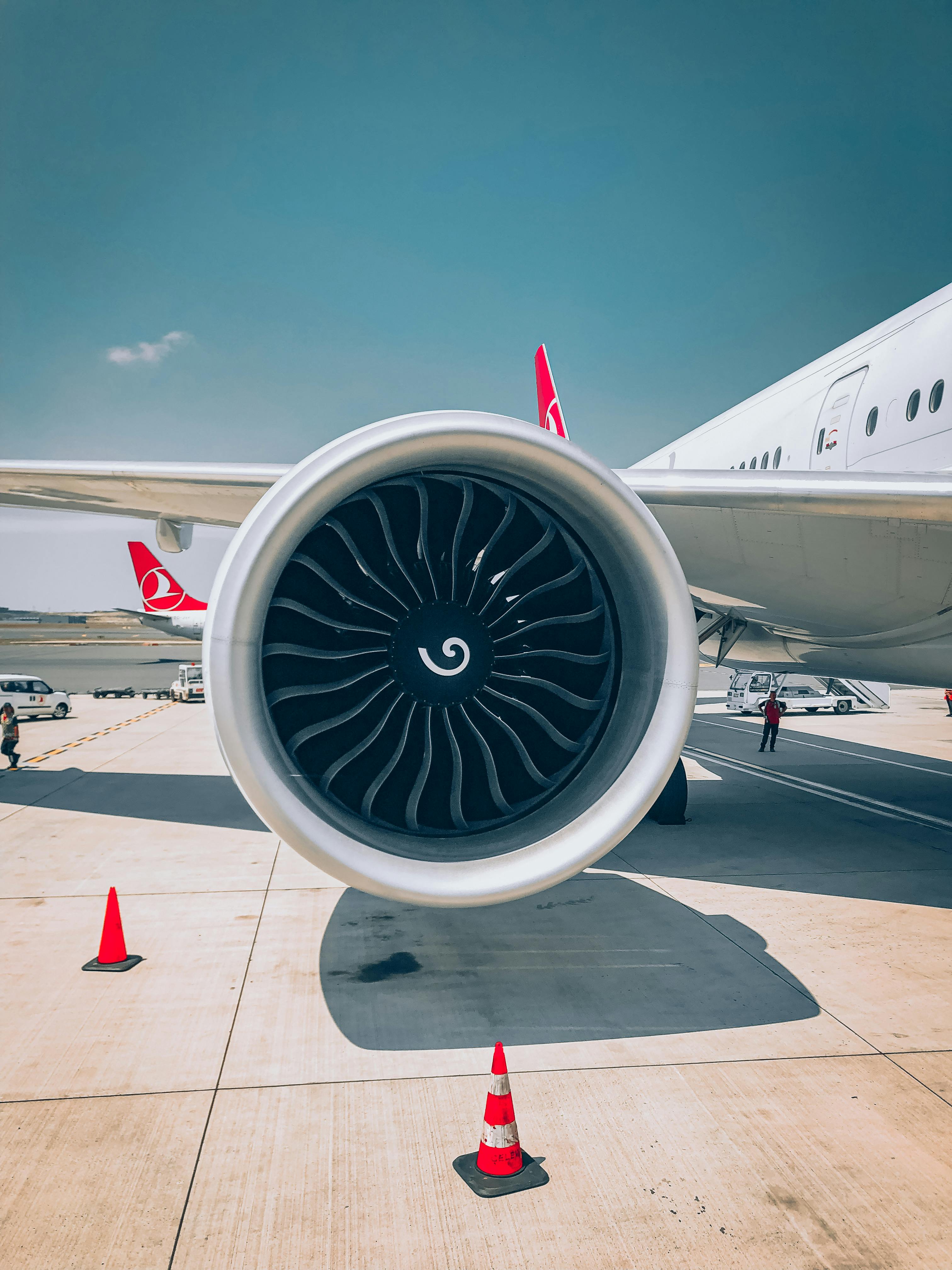 Airbus and Traffic Cones on a Runway · Free Stock Photo