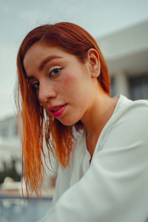 Close-Up Shot of a Redhead Girl