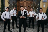 A Man With His Groomsmen