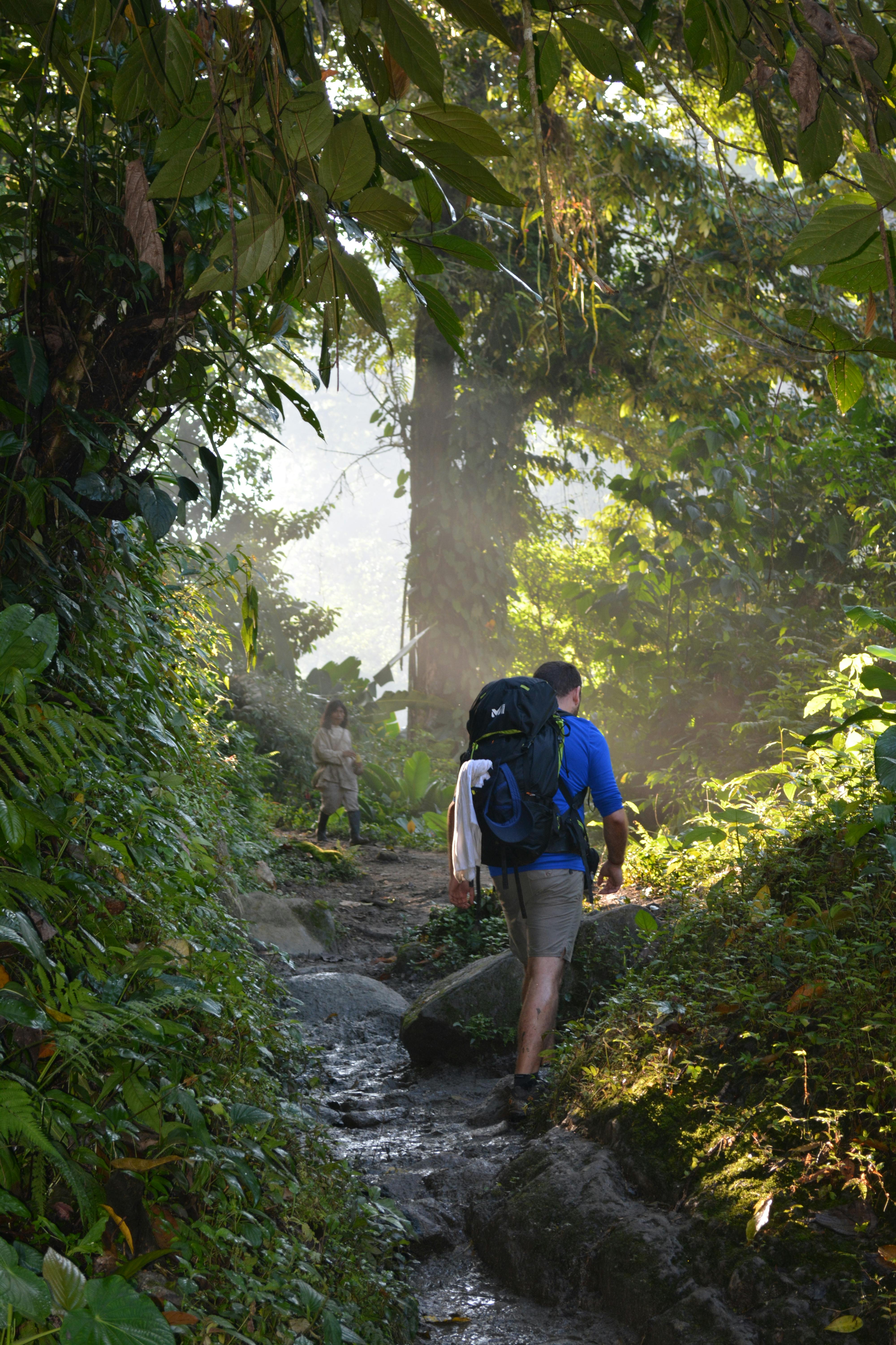 Man Walking on Muddy Trail · Free Stock Photo