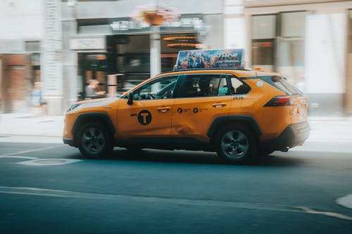 A Taxi in a City