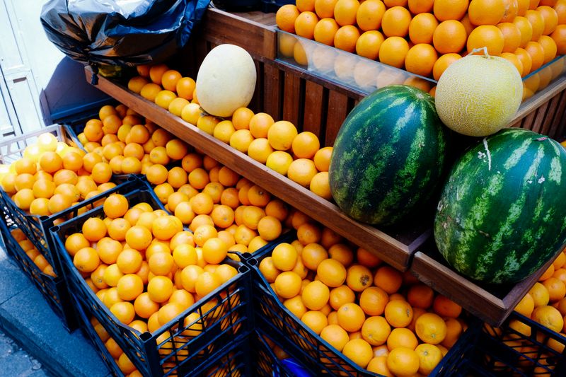 Fresh fruit market display