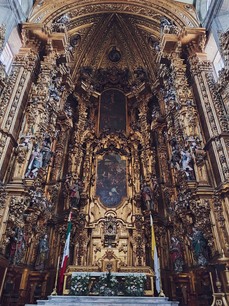 Luxury Gold Decoration In Old Cathedral