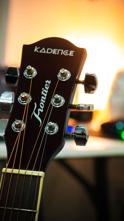 Free Close-Up Shot of Guitar Fretboard Stock Photo