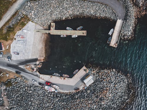 Birds Eye View of a Sea Harbor