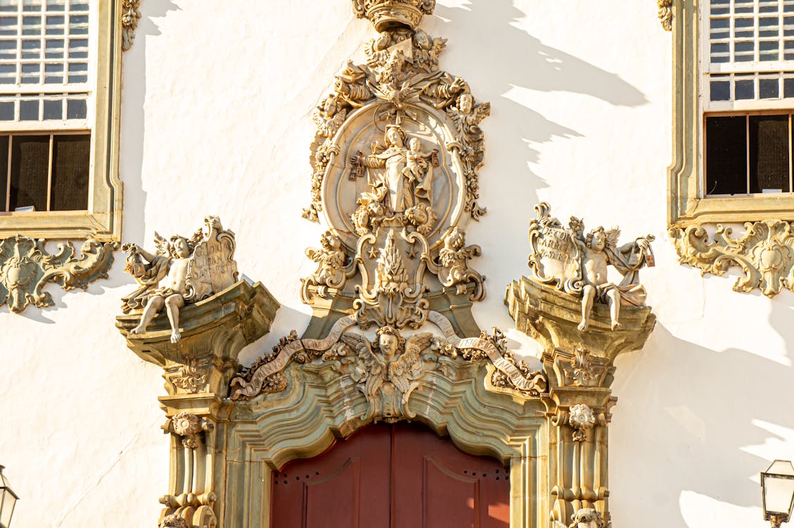 Religious Sculptures over the Entrance Door
