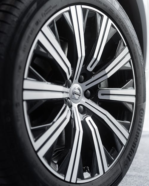 Close-up of a Wheel of a Modern Volvo Car