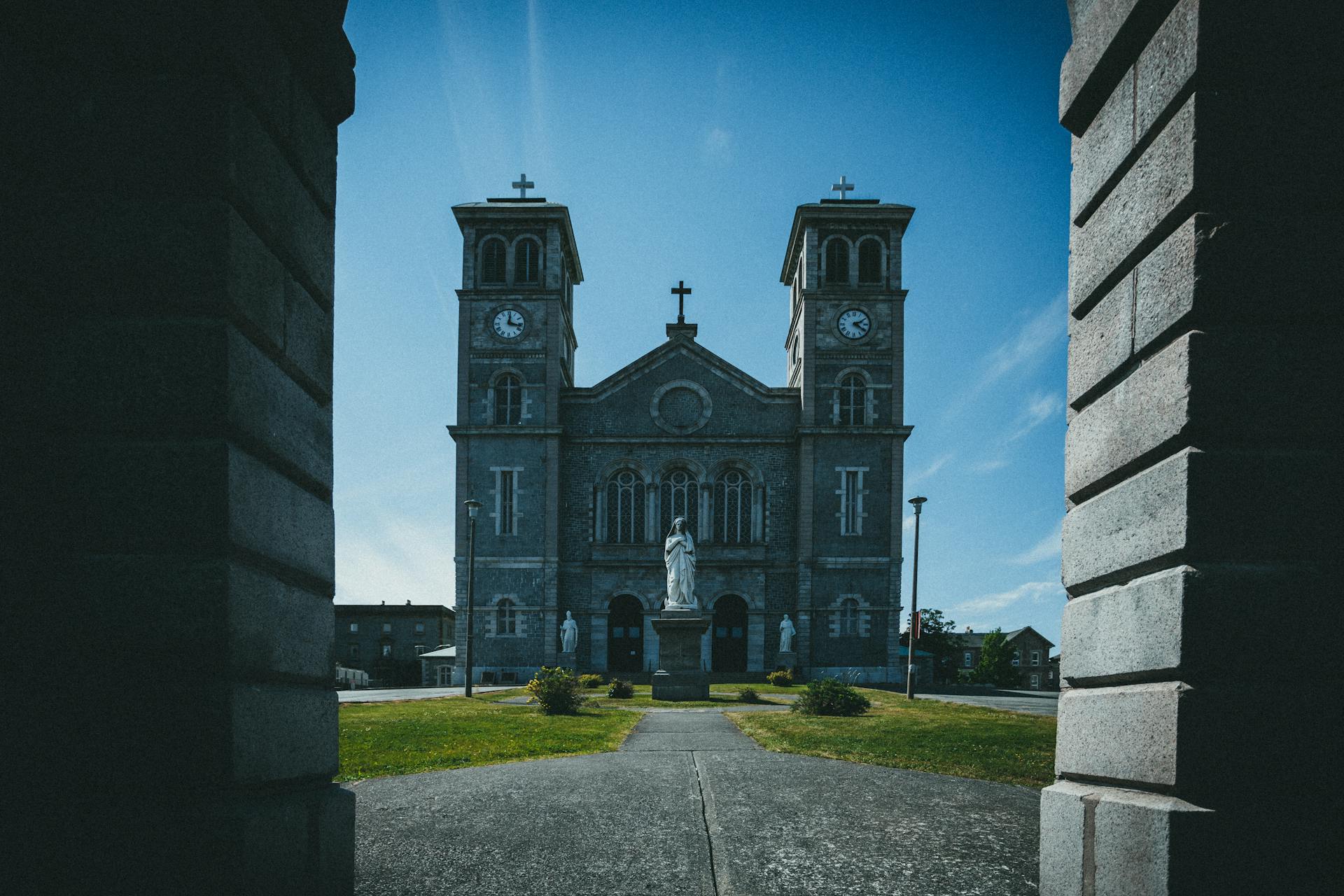 Facade of the Basilica of St Joh in Newfoundland Canada