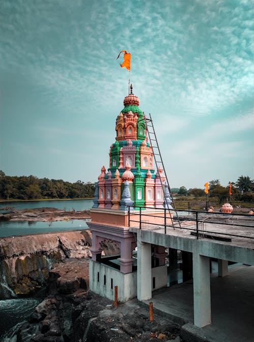 Shrine by the Kundamala Waterfall in Pune, India