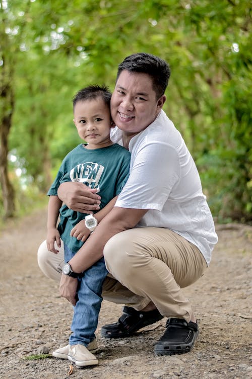 Free Father and Son in a Park  Stock Photo