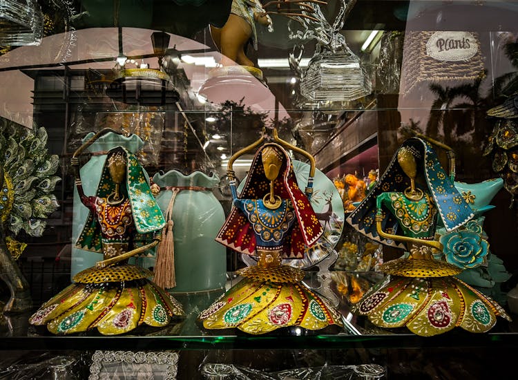 Metal Figurines In  A Shop