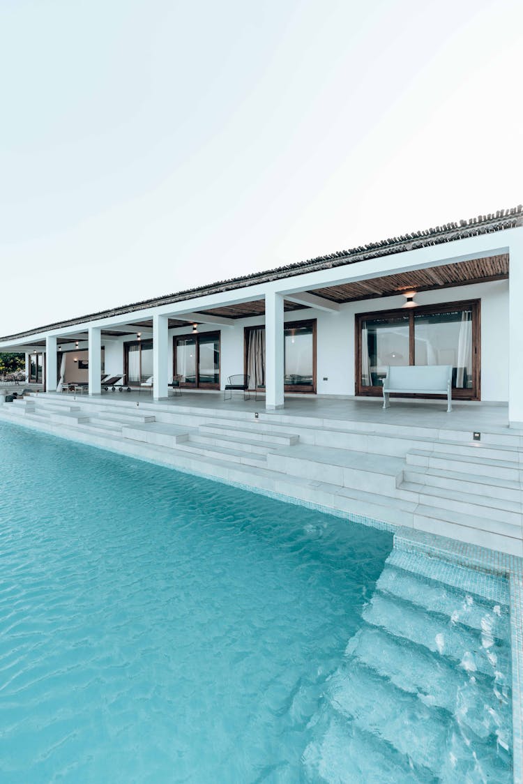 Swimming Pool In Front Of A House