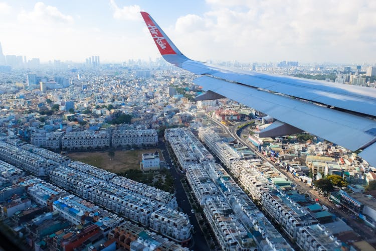 Ho Chi Minh City Through The Porthole Of AirAsia Plane