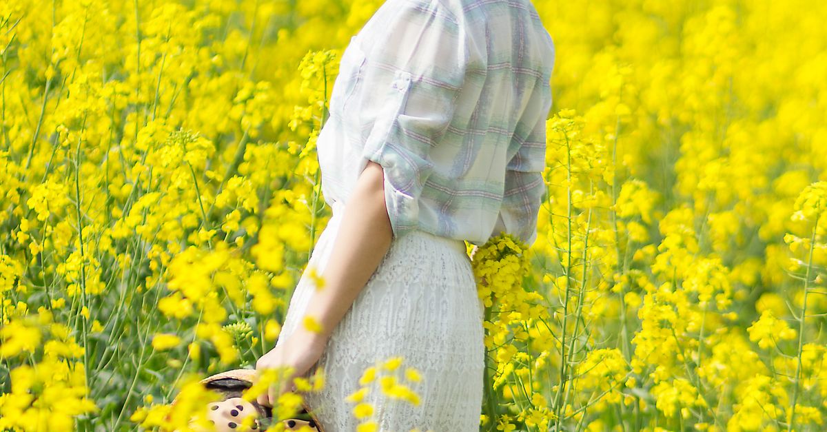 Woman In Flowers Woman Standing in Flower Field · Free Stock Photo