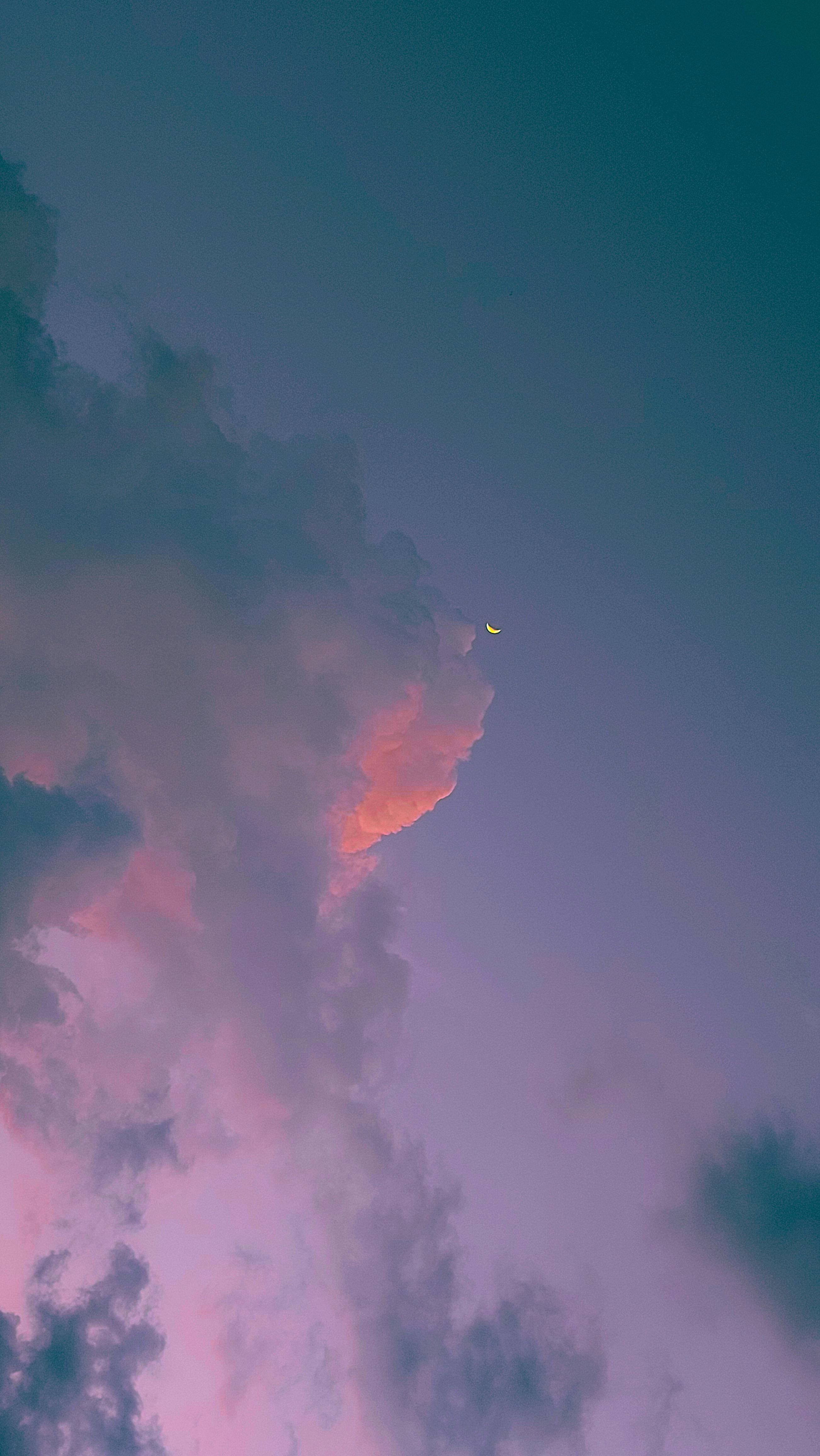 Full moon Wallpaper 4K Aesthetic Clouds Pink sky 1653