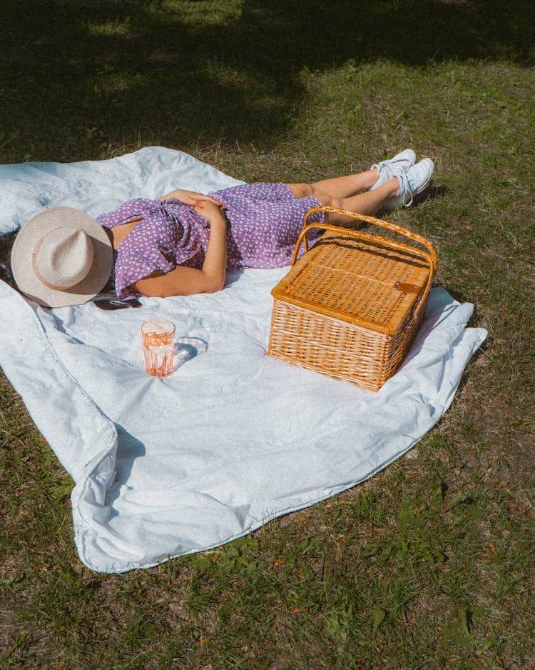 A Woman Relaxing Outside