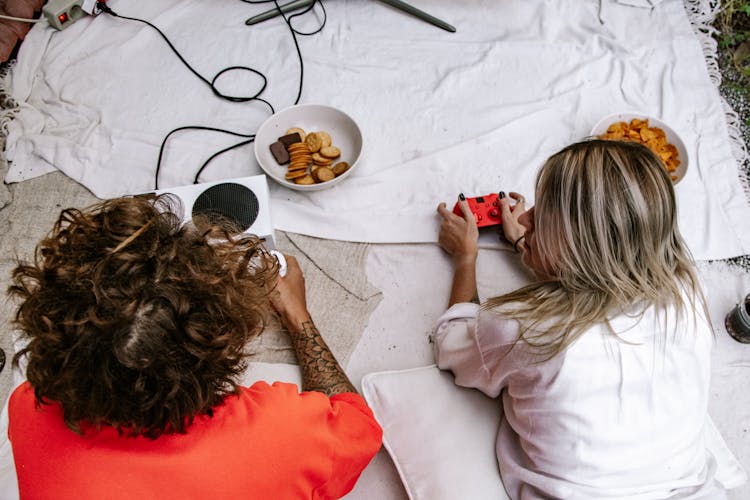 Two Women Playing Video Games