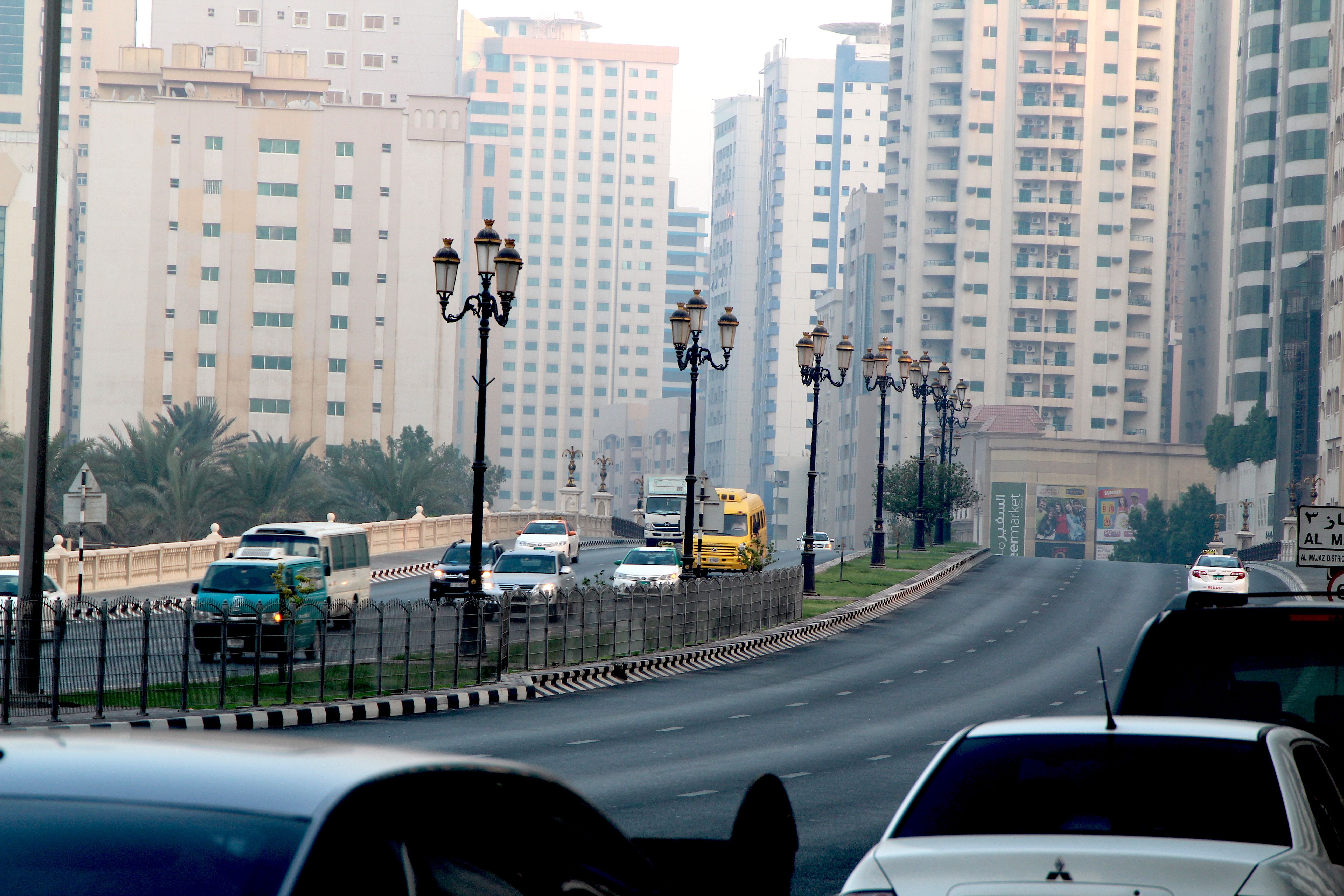 Salik toll gate on a highway in UAE