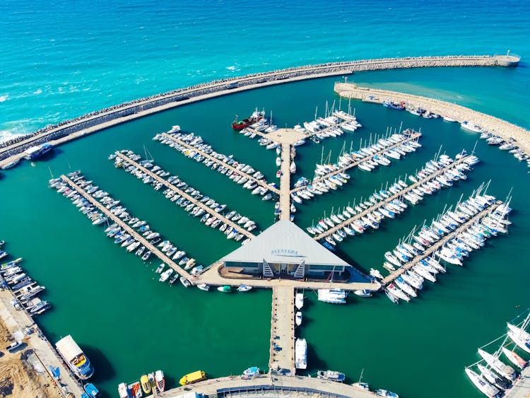 Aerial Shot Of The Ashdod Marina In Israel