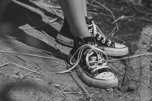 Immagine gratuita di bianco e nero, calzature, converse