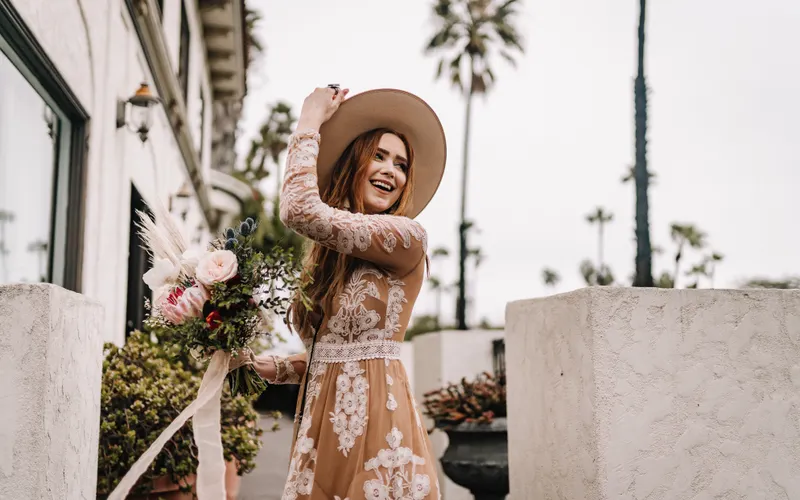 corona flores secas complemento vestido boho novia