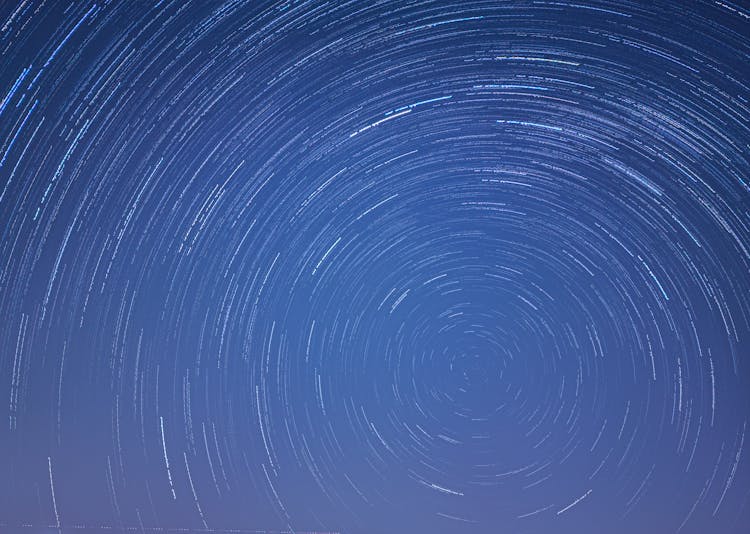 Spiral Long Exposure Picture Of Stars 