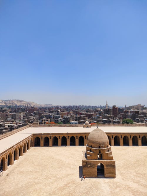 Free Aerial Photography of the Mosque of Ibn Tulun Stock Photo