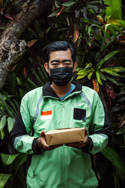 Delivery Man Wearing Face Mask
