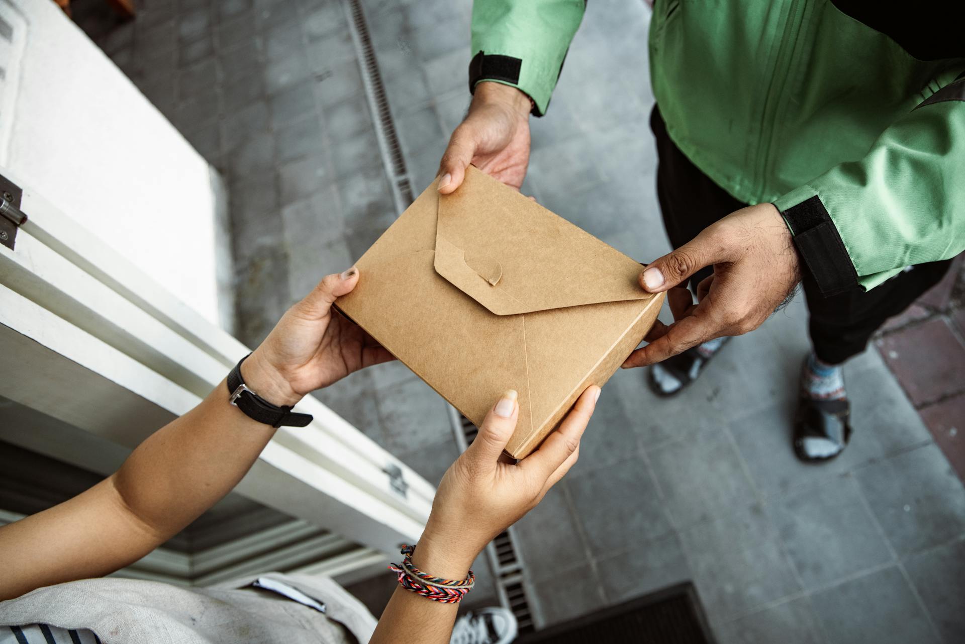 A A Customer Receiving a Food Delivery