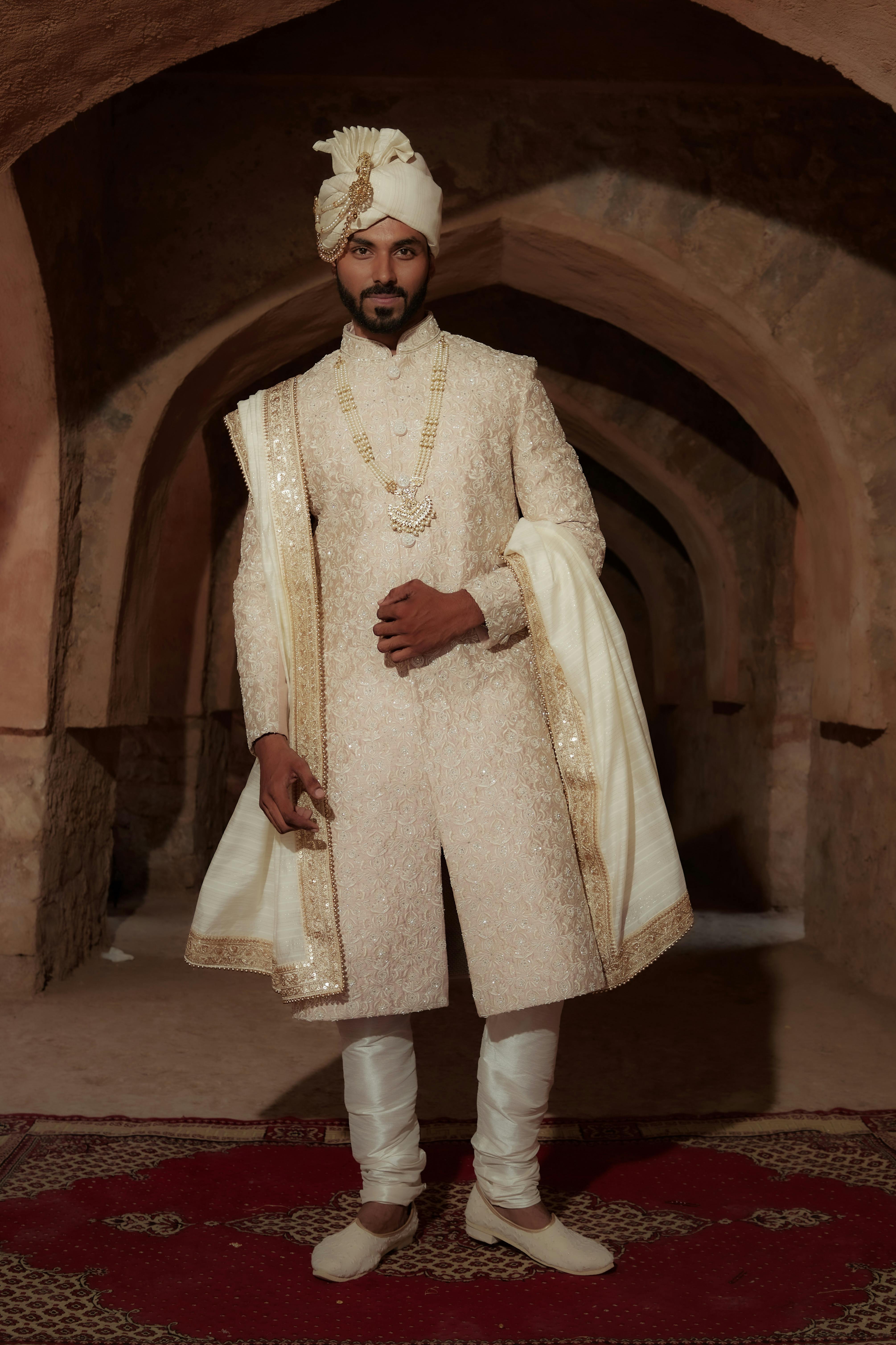 Golden Sherwani - Sherwani for Groom Wedding Pakistan