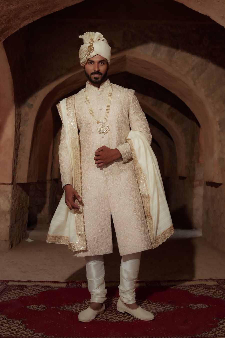 Classic Cream Achkan