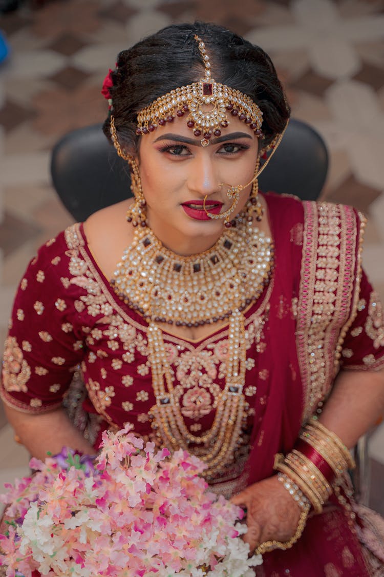 A Bride In Traditional Wedding Dress