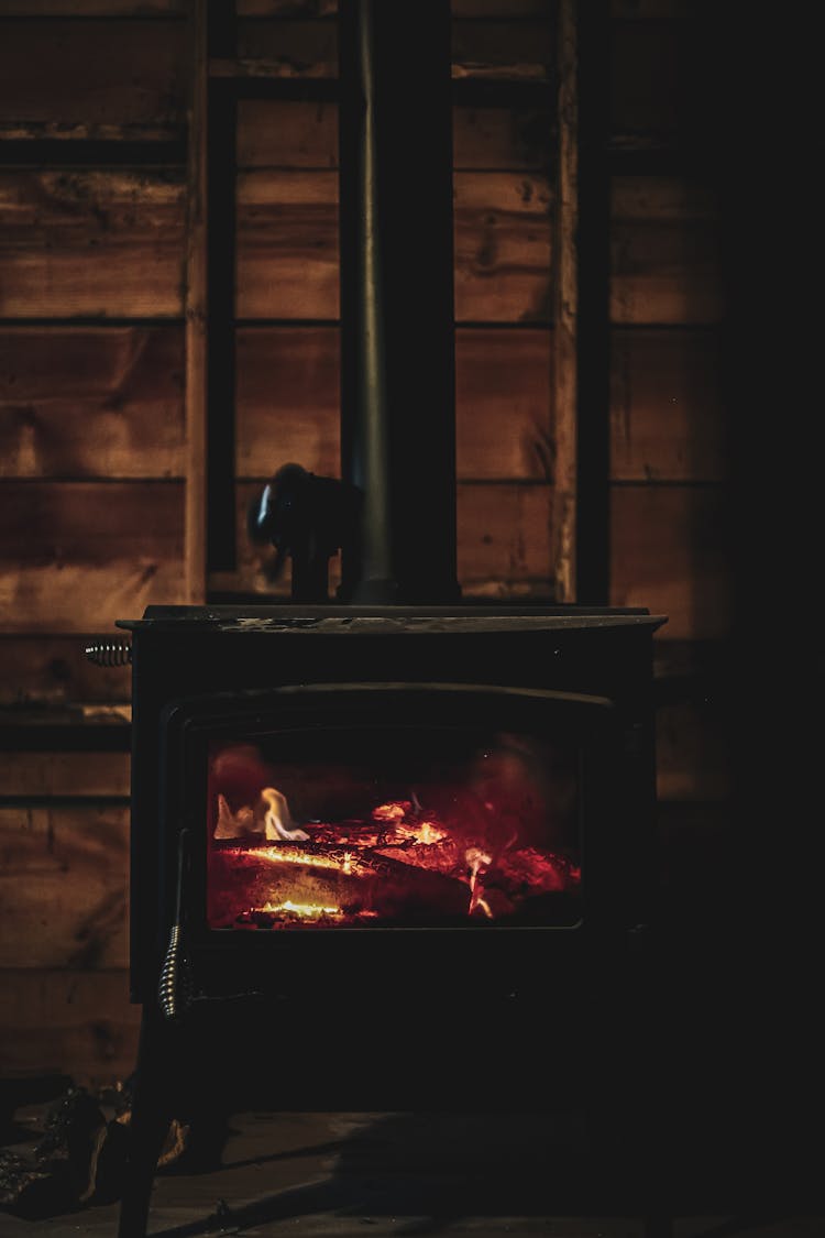 Black Wood Burning Stove 