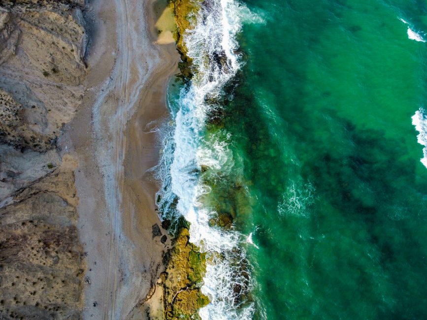 Public beach at Ein Bokek on the Dead Sea, Israel
