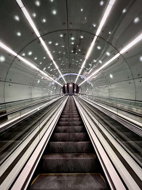 Escalators Leading to Subway