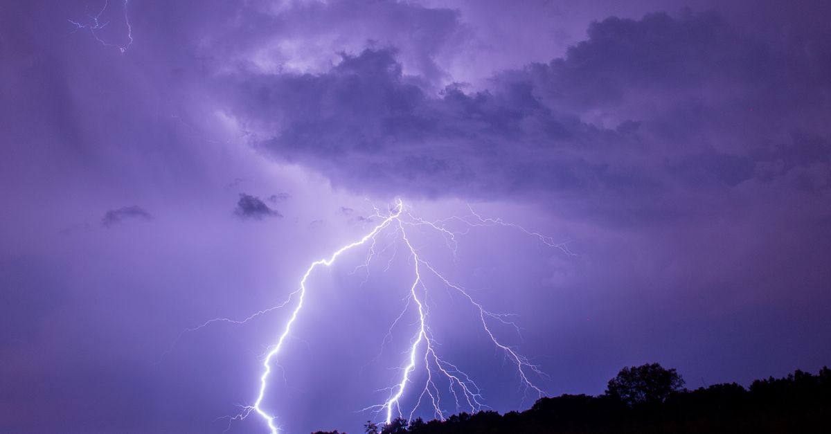 Purple Sky During Thunderstorm At Night Free Stock Photo Purple sky during thunderstorm at night free stock photo