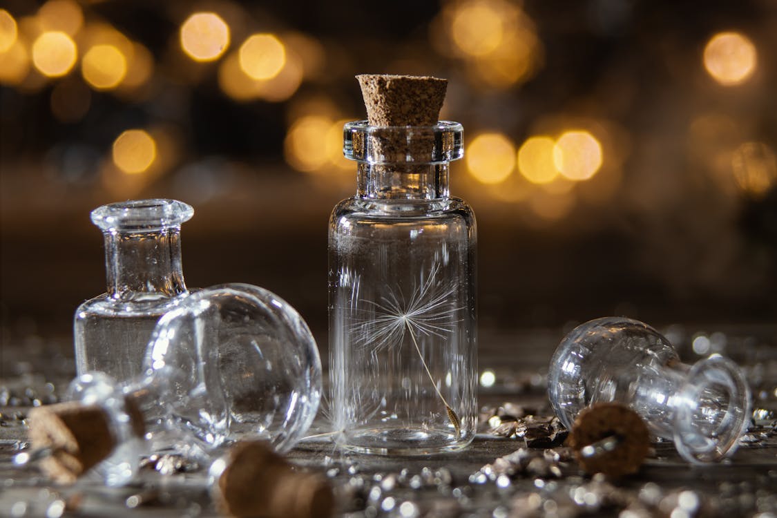 Dandelion Seed in Bottle with Cork